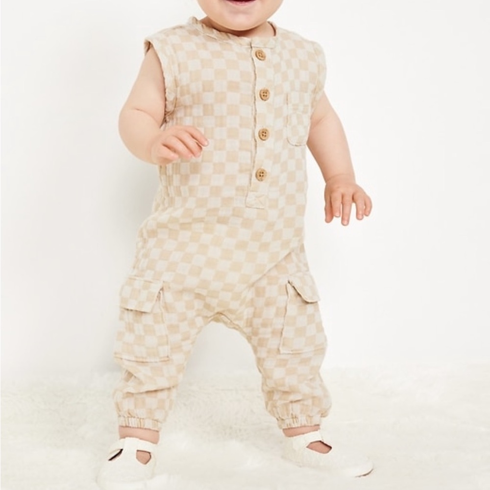 Checkered Sleeveless Baby Jumpsuit from Old Navy
